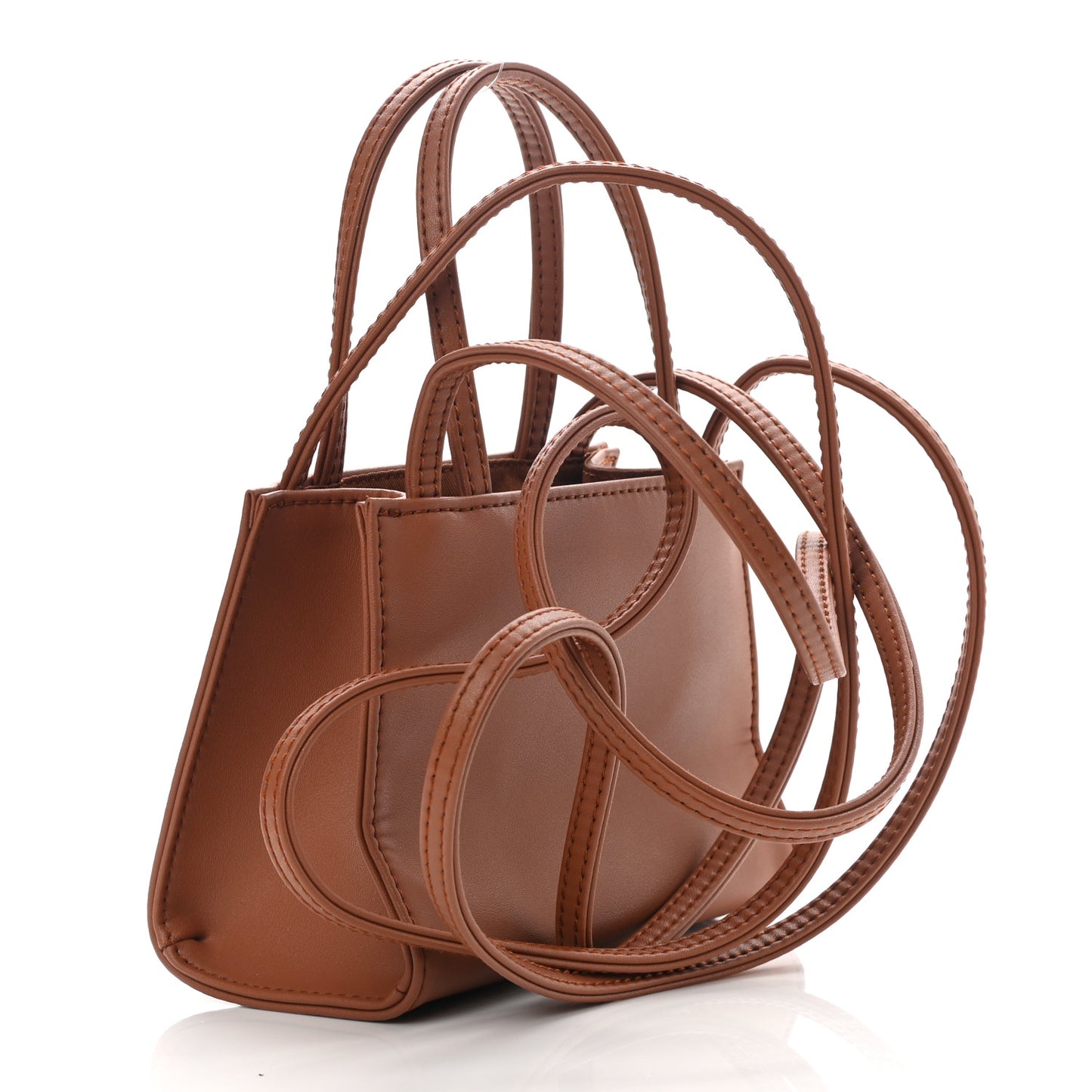 Vegan Leather Small Shopping Bag Tan