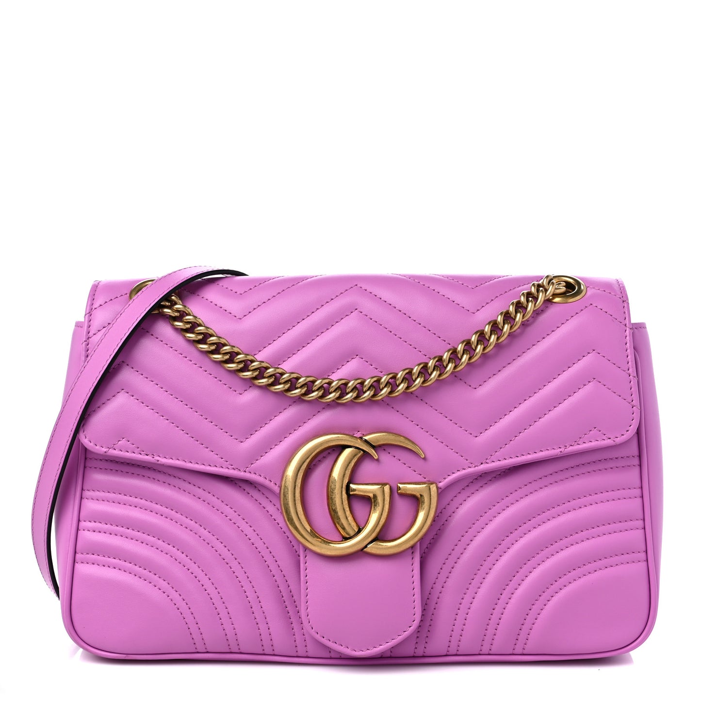 Calfskin Matelasse Medium GG Marmont Shoulder Bag Candy Mousse