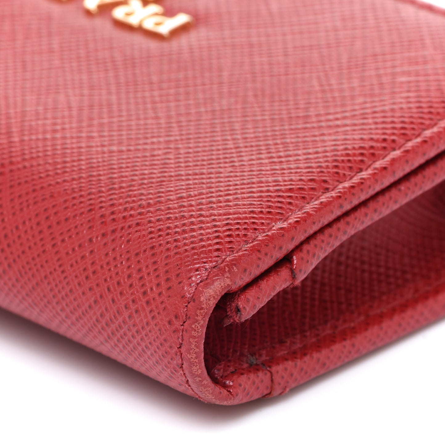 Saffiano Metal Card Holder Rosso