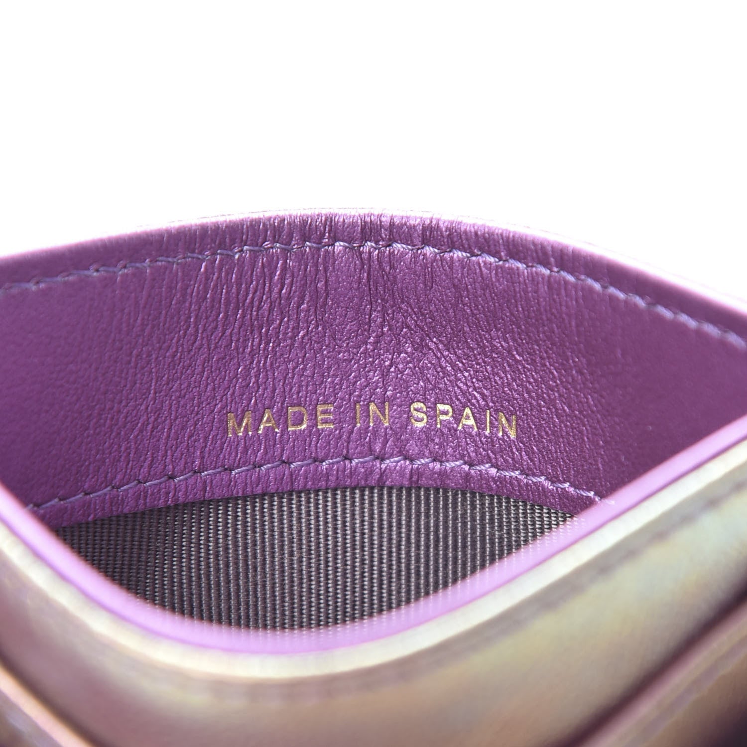 Chanel Iridescent Lambskin Quilted Card Holder Purple 7 of 8