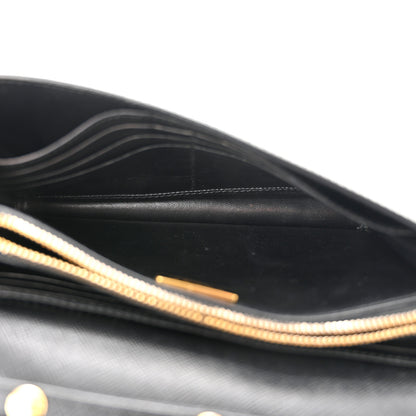 Prada Saffiano Lux Bow Crossbody Bag Black 5 of 16