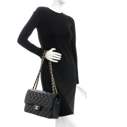 Chanel Caviar Quilted Jumbo Double Flap Black 3 of 9