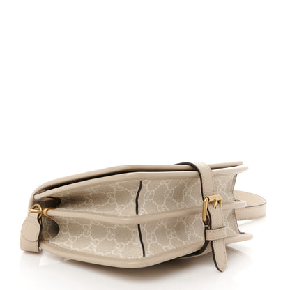 Gucci GG Supreme Monogram Textured Dollar Calfskin Mini Retro Interlocking G Flap Shoulder Bag Beige Mystic White Oatmeal 4 of 12