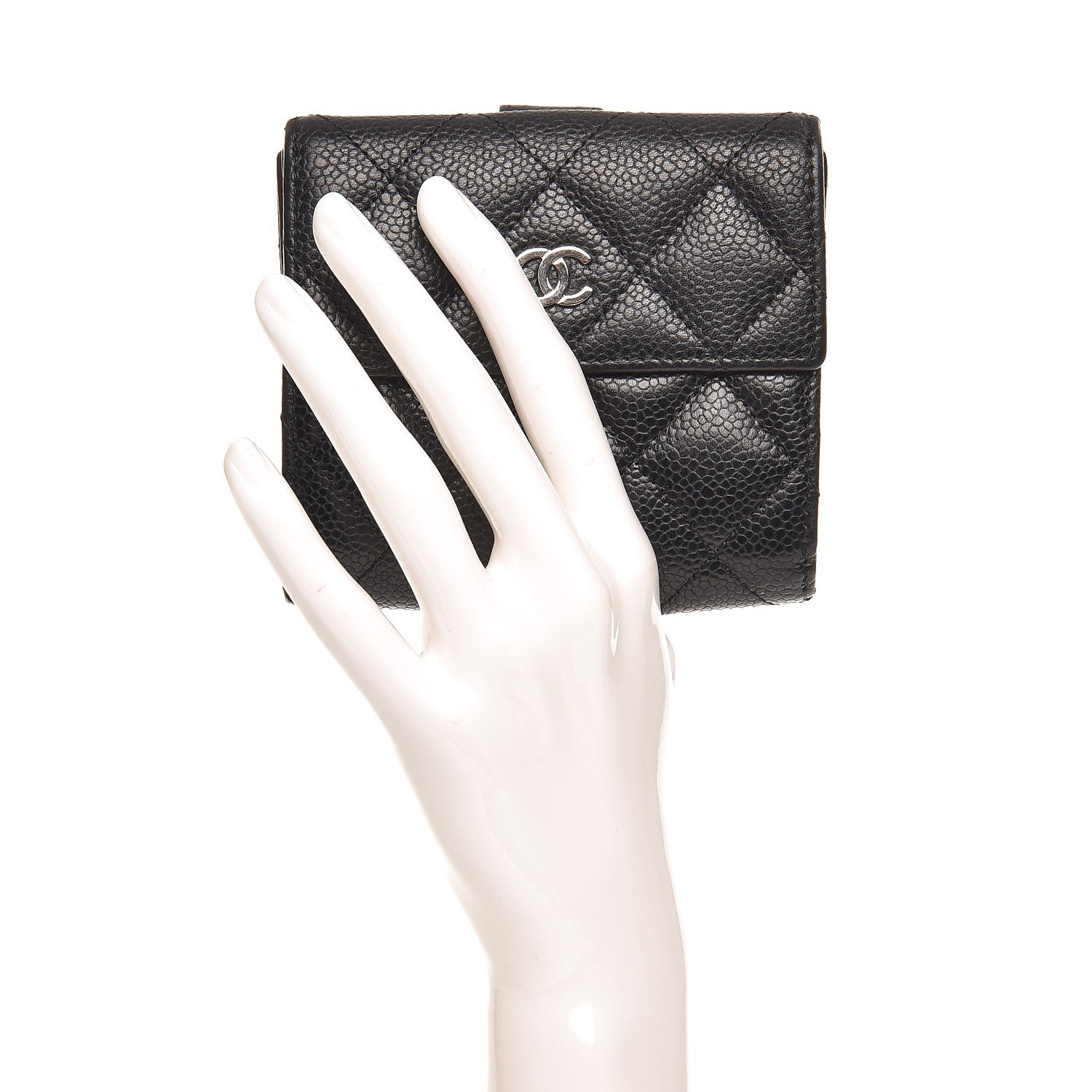 Chanel Caviar Quilted Compact French Flap Wallet Black 2 of 10
