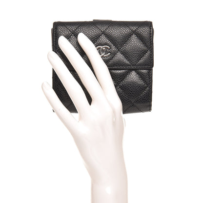 Chanel Caviar Quilted Compact French Flap Wallet Black 2 of 10
