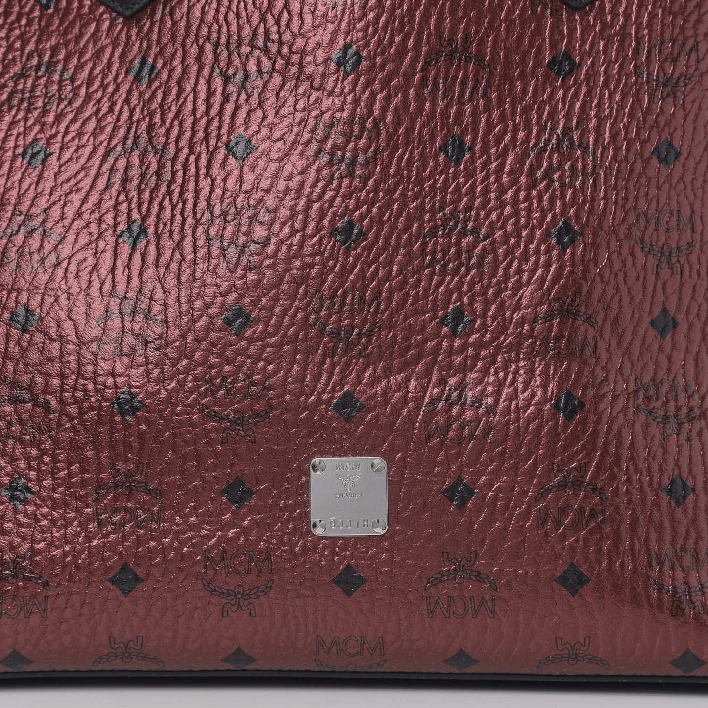 Metallic Visetos Shopper Tote Scooter Red