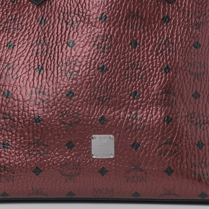 MCM Metallic Visetos Shopper Tote Scooter Red 8 of 8