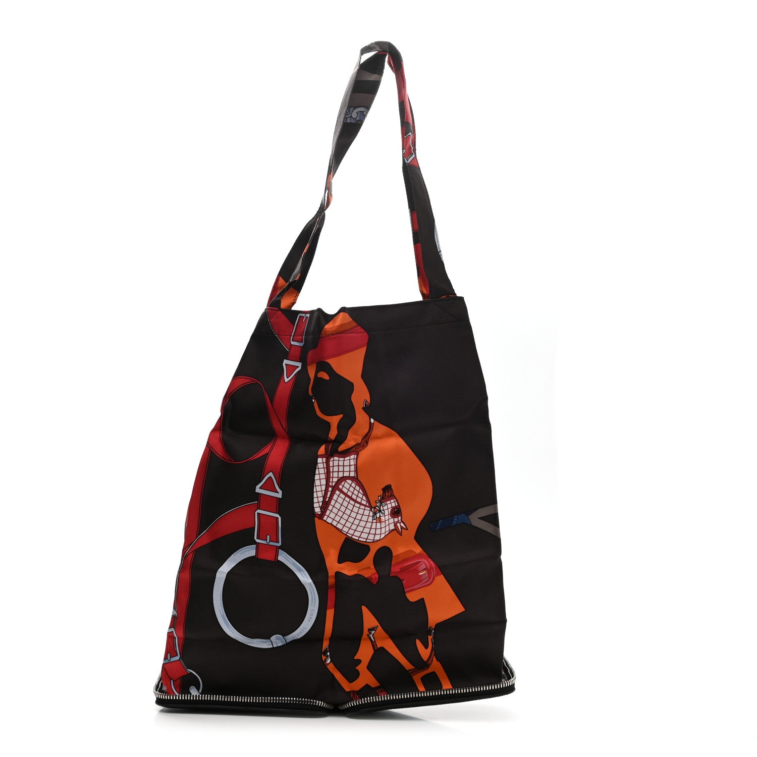 Hermes Buffle Silky Pop Shopper Tote Black 1 of 13