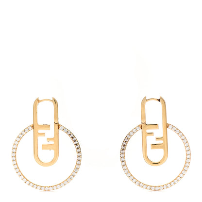 Fendi Metal FF O'Lock Hoop Earrings Gold 1 of 3