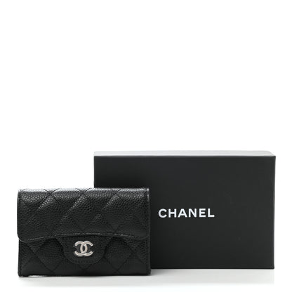 Chanel Caviar Quilted Flap Card Holder Wallet Black 9 of 9
