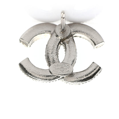 Chanel Crystal CC Earrings Silver 4 of 4