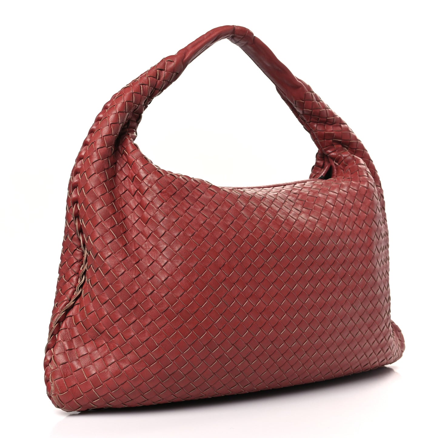 Nappa Intrecciato Large Veneta Hobo Rust