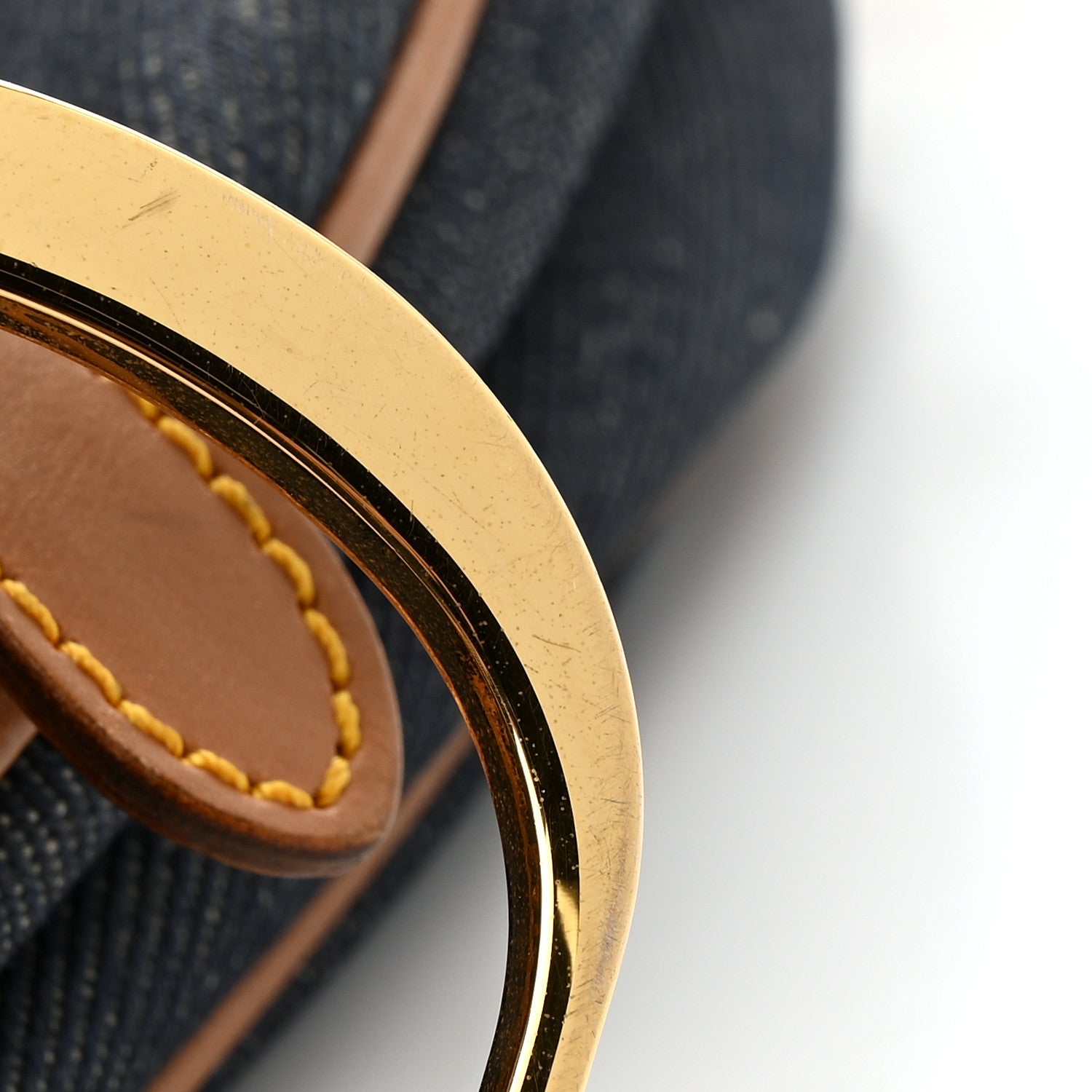 Christian Dior Denim Calfskin Saddle Bag Blue 11 of 13