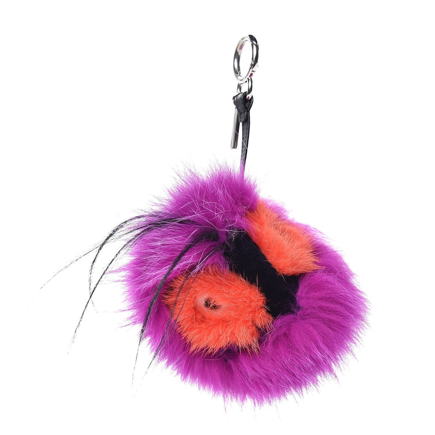 Fox Mink Goat Fur Oret Monster Bag Bug Charm Orchid Black