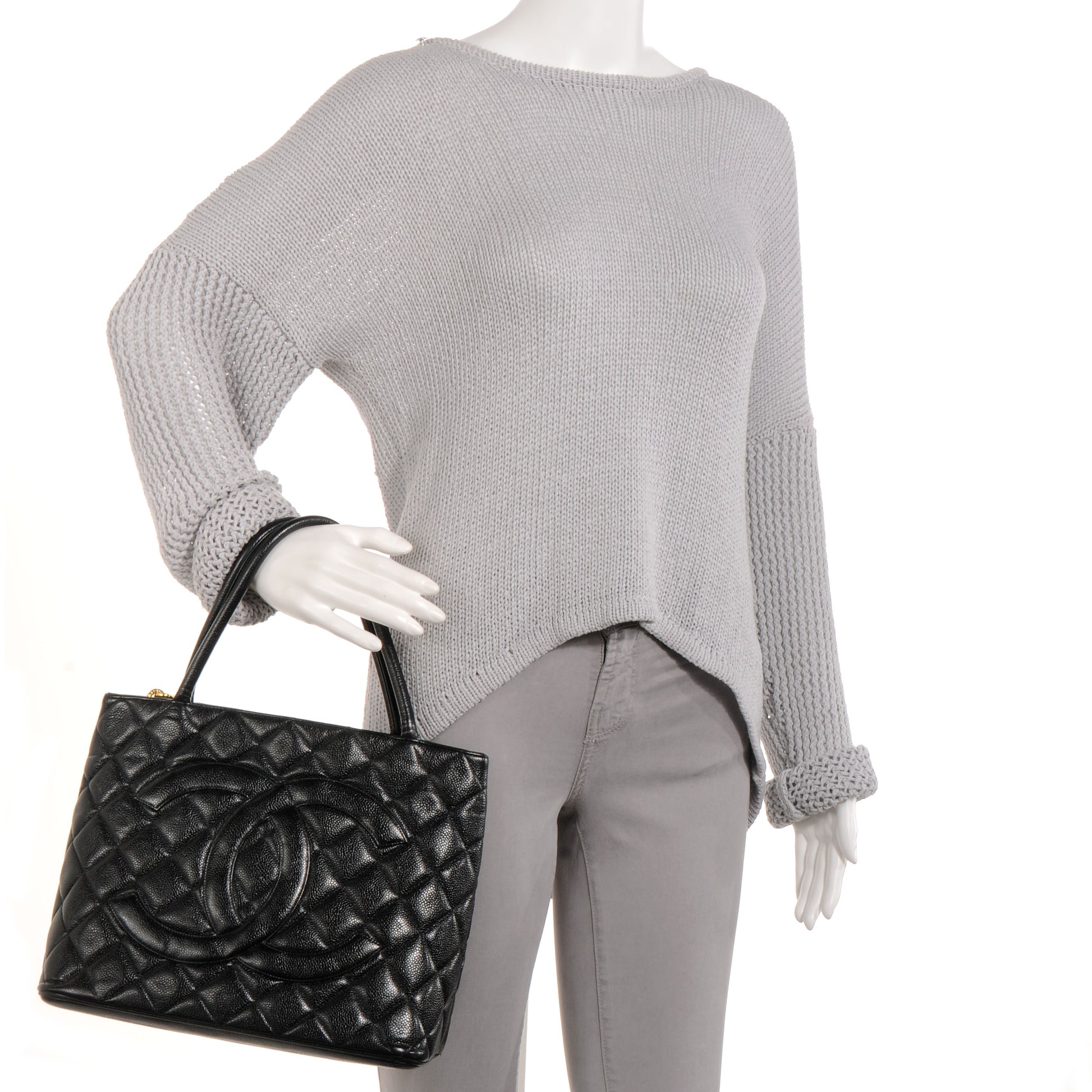 Chanel Caviar Medallion Tote Black 2 of 6