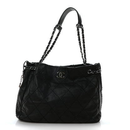 Chanel Lambskin Stitched Expandable Tote Black 1 of 10