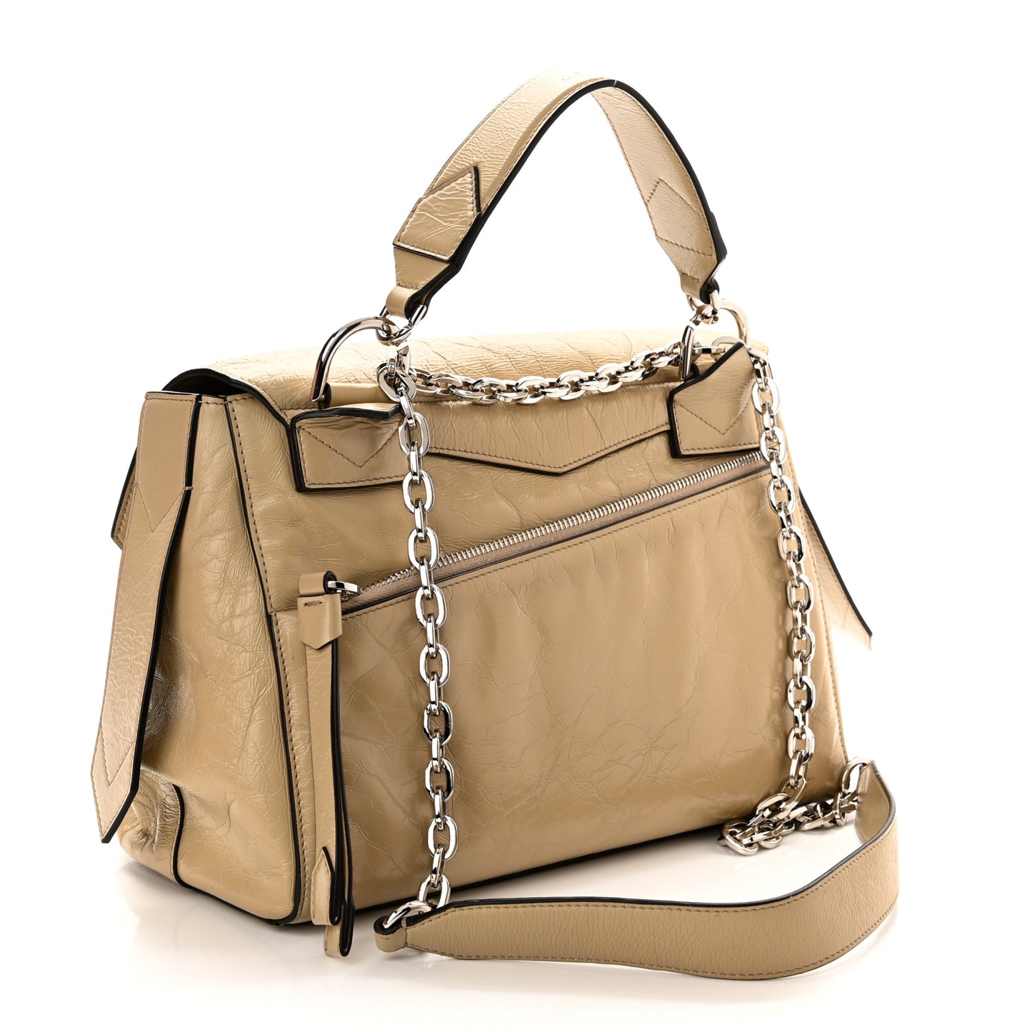 Creased Patent Calfskin Medium ID Flap Dune