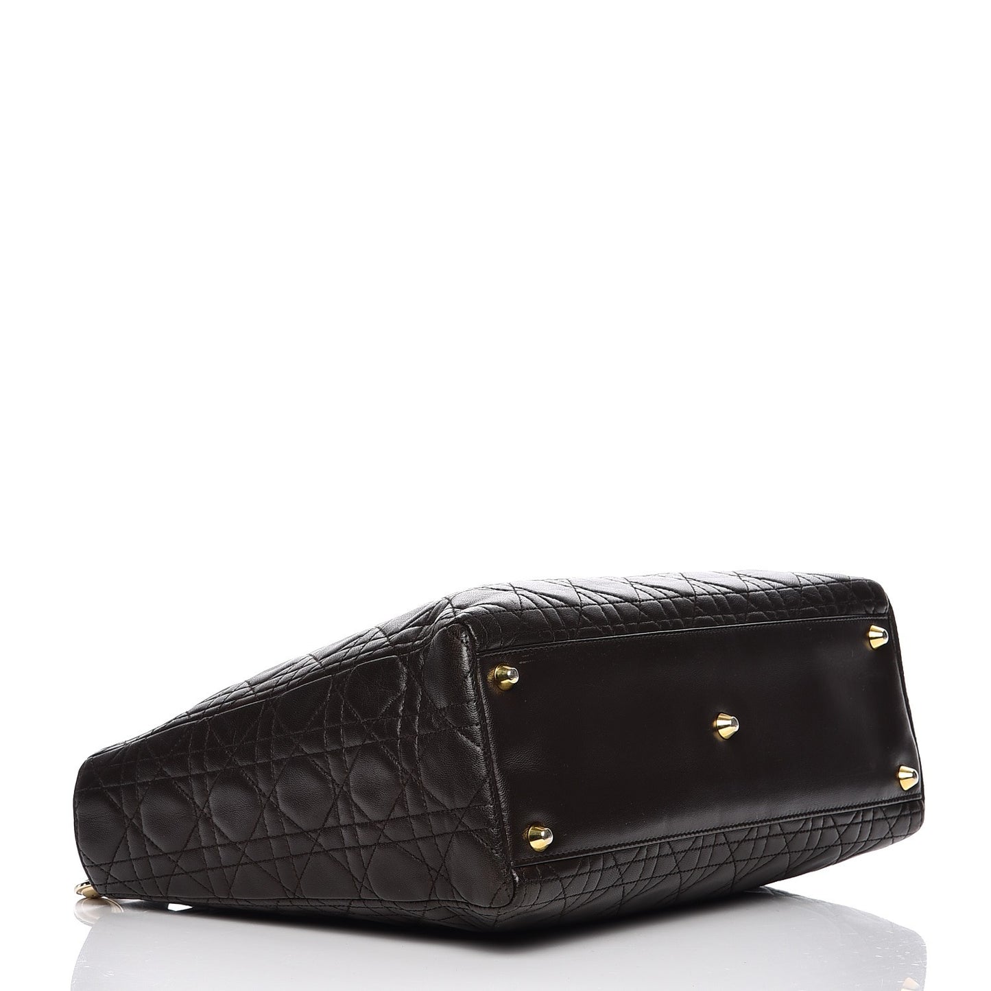 Vintage Lambskin Cannage Large Lady Dior Dark Brown