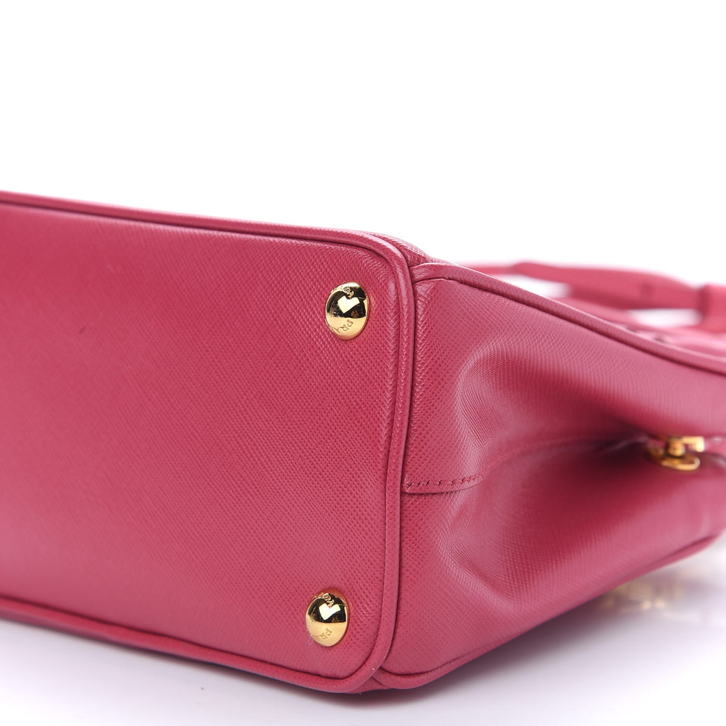 Saffiano Lux Micro Galleria Double Zip Tote Peonia