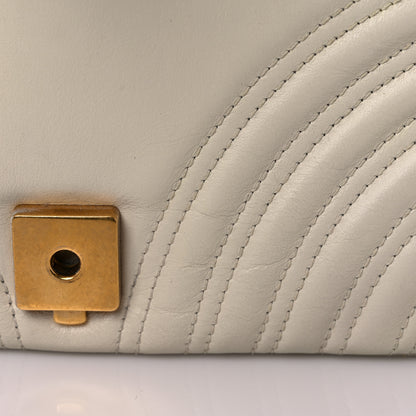 Gucci Calfskin Matelasse Small GG Marmont Shoulder Bag White 14 of 19