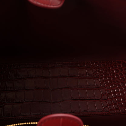Chanel Calfskin Crocodile Embossed Archetype Small Shopping Tote Burgundy 5 of 10