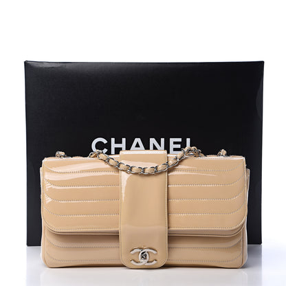 Chanel Patent Horizontal Quilted Jumbo Single Flap Pink 12 of 12