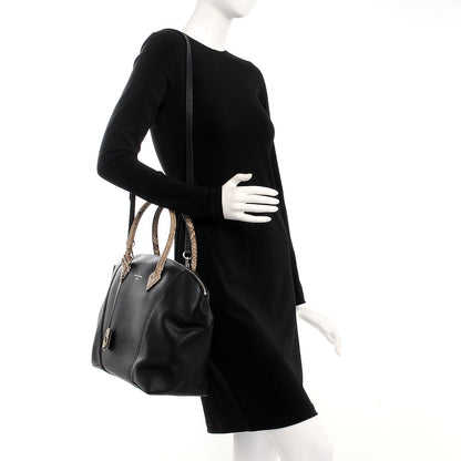 Louis Vuitton Veau Cachemire Python Soft Lockit MM Black 2 of 13
