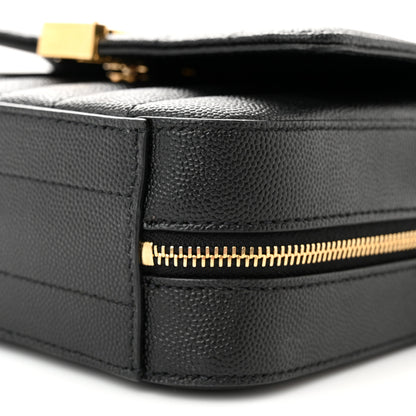 Saint Laurent Grained De Poudre Matelasse Monogram Vicky Camera Bag Black 10 of 13