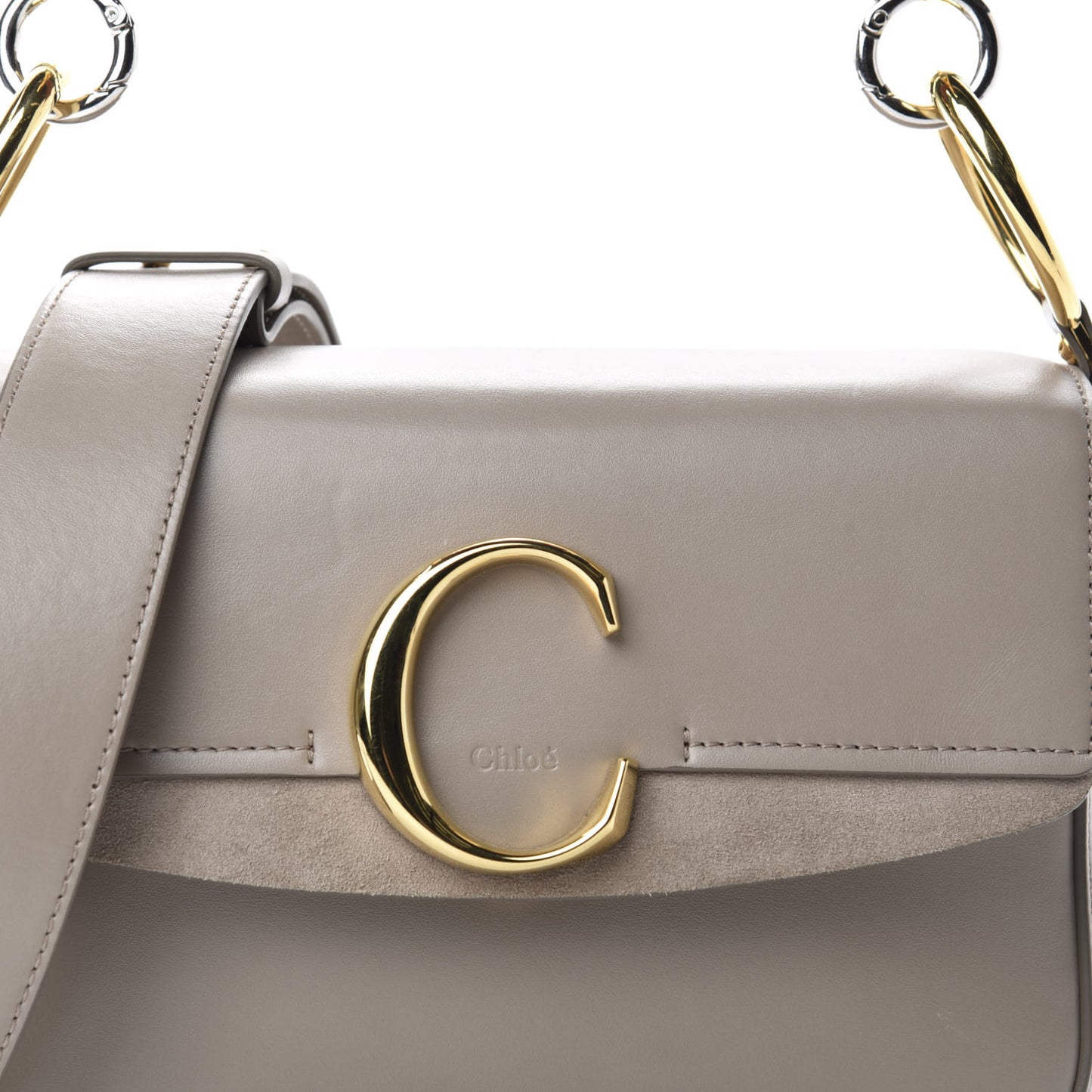 Calfskin Small C Double Carry Motty Grey