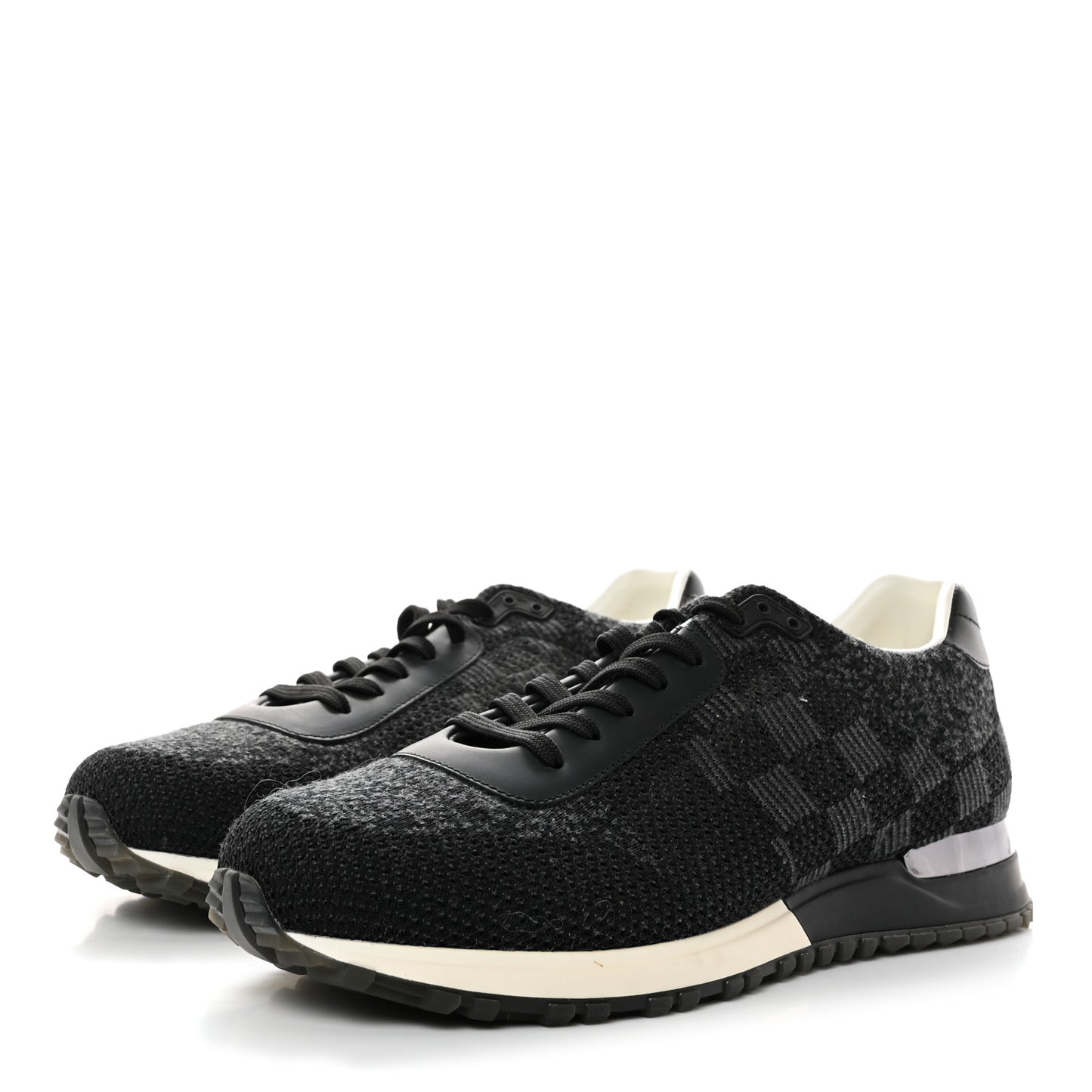 Calfskin Damier Run Away Sneakers 8 Graphite