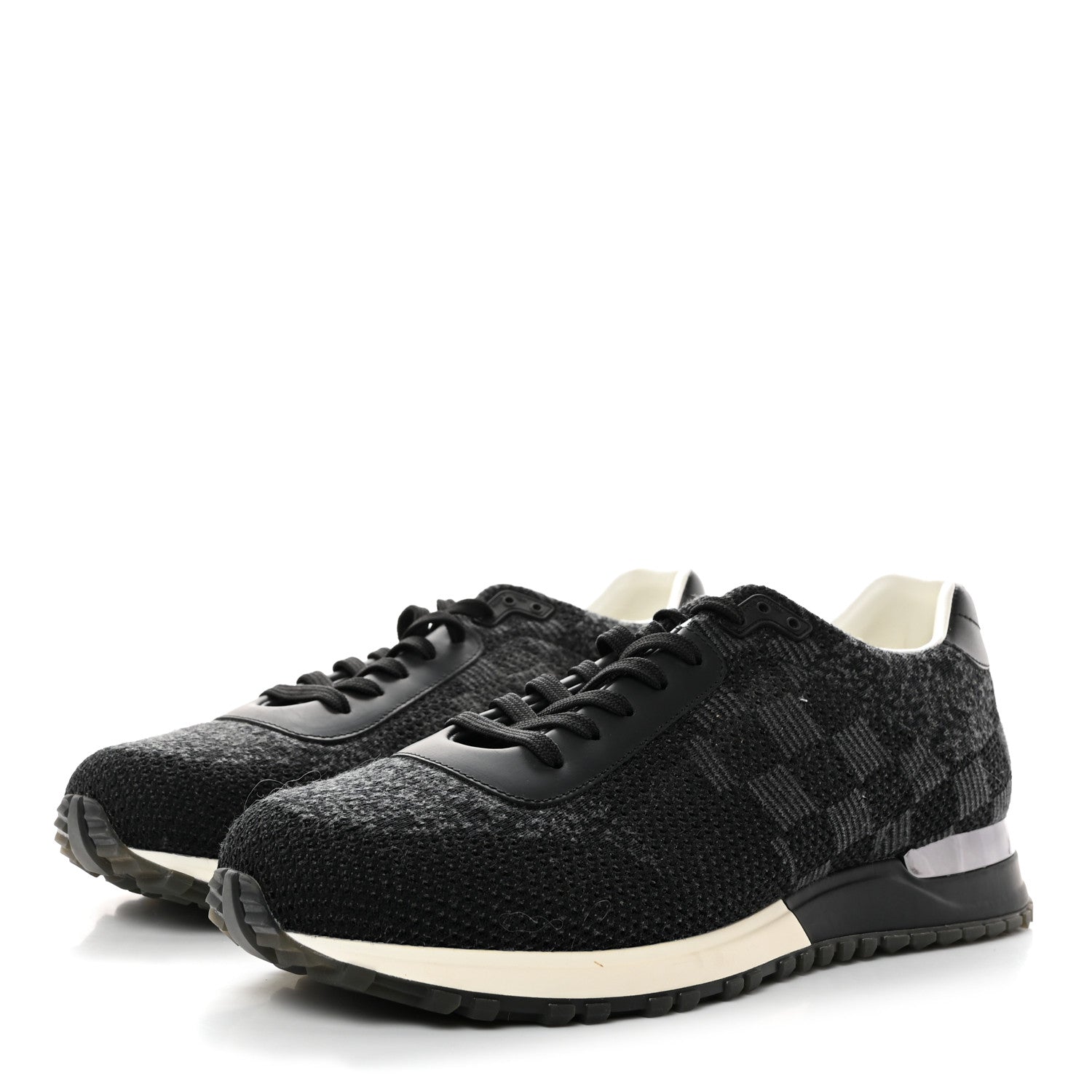 Louis Vuitton Calfskin Damier Run Away Sneakers 8 Graphite 3 of 8