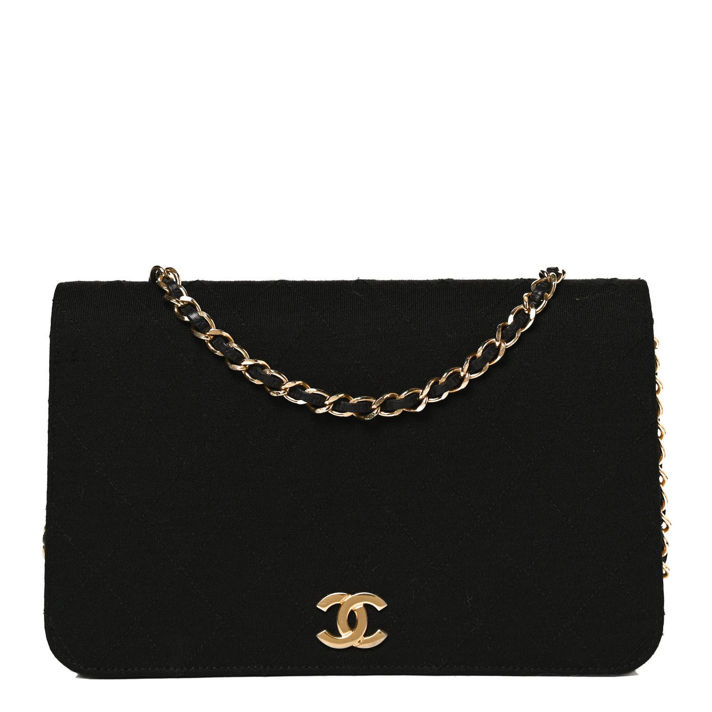 Jersey Quilted Wallet On Chain WOC Black