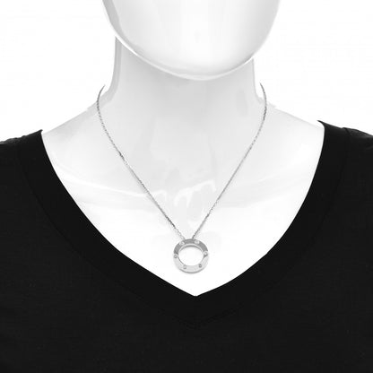 Cartier 18K White Gold 6 Diamonds LOVE Pendant Necklace 2 of 5