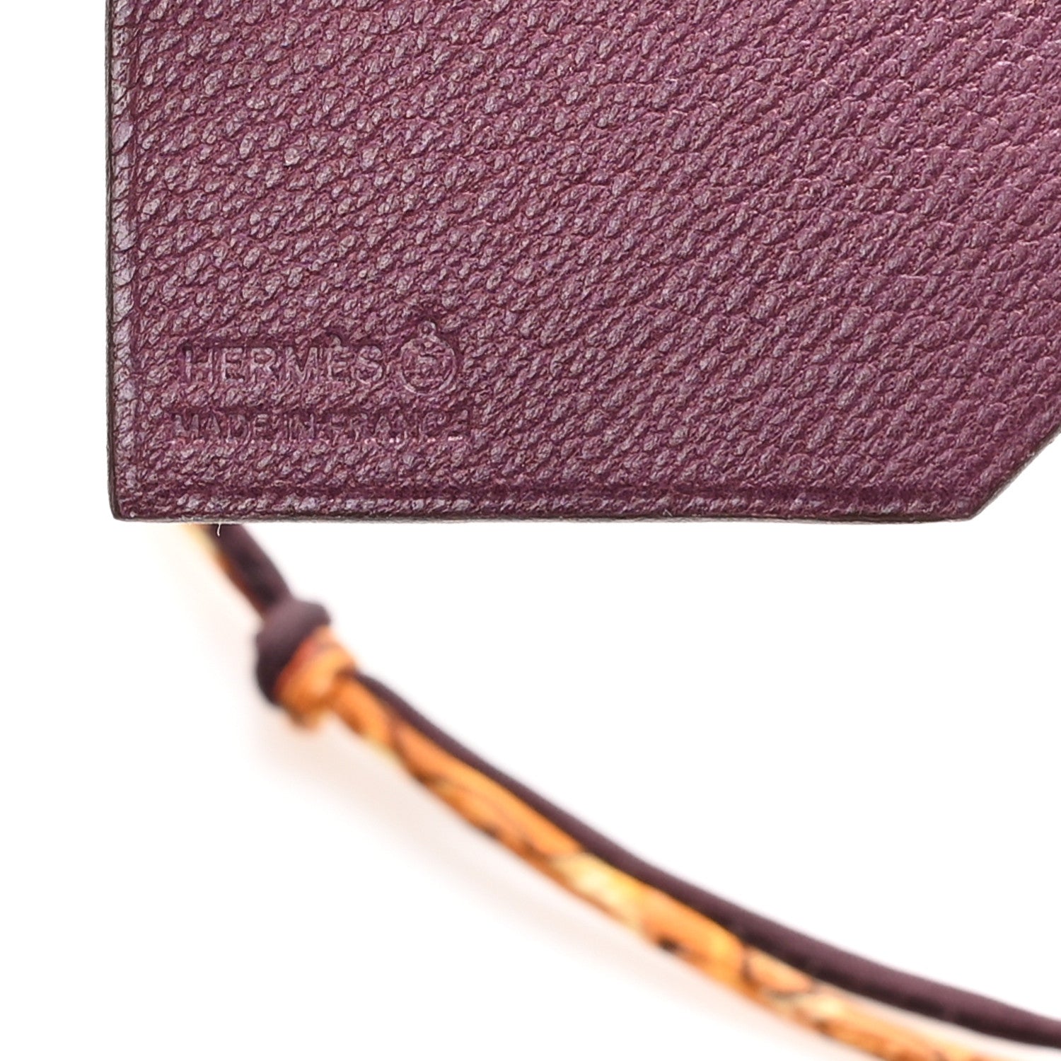 Hermes Togo Epsom Petit H Heart Bag Charm Black Rubis 3 of 3
