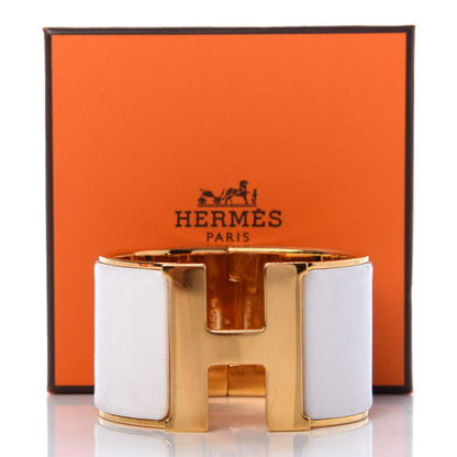 Hermes Enamel Extra Wide Clic Clac H Bracelet PM White 5 of 5