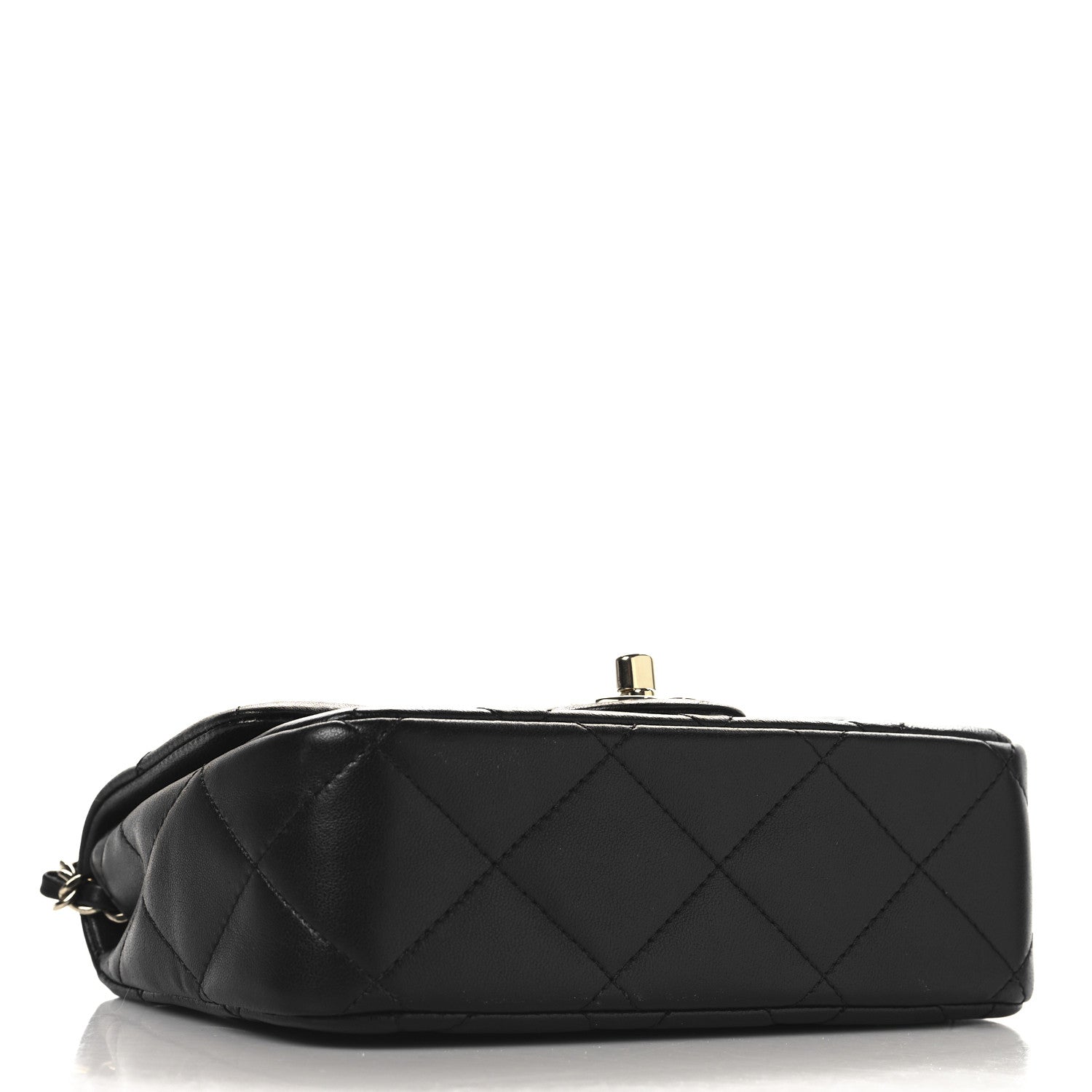 Chanel Lambskin Quilted Resin Pearl Chain Top Handle Flap Black 4 of 10