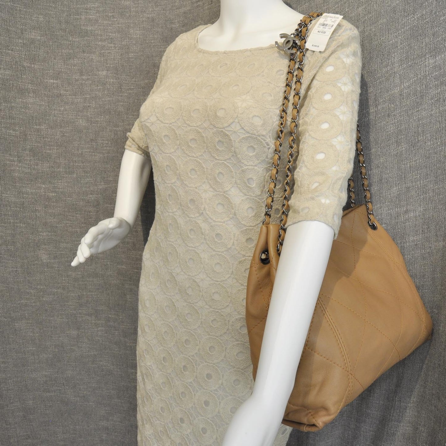 Lambskin Quilted Shoulder Bag Camel