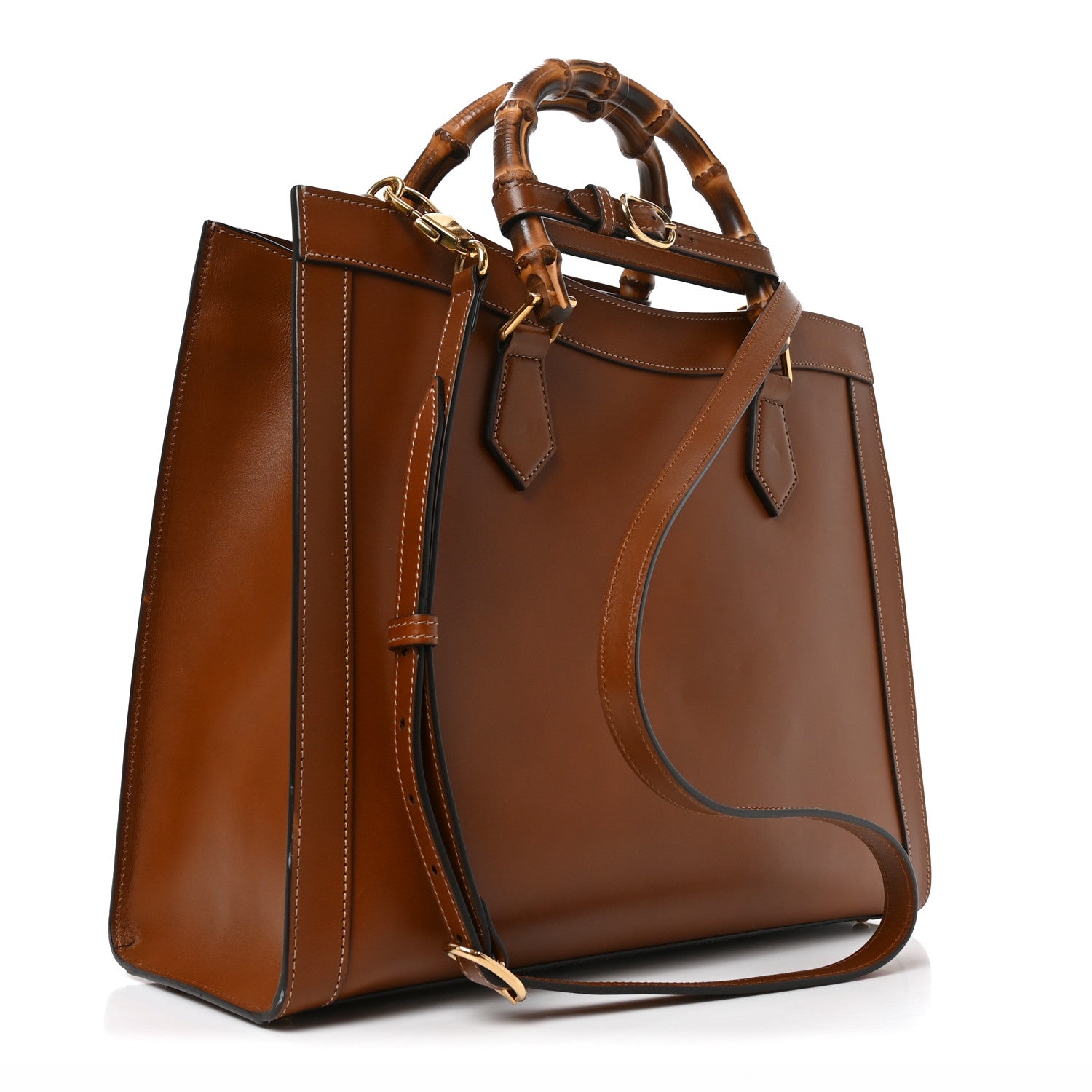 Gucci Charisma Calfskin Gucci Embossed Medium Diana Tote Bag Peanut Brown 3 of 10