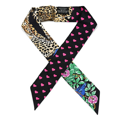 Hermes Silk Jungle Love Love Twilly Black Vert Rose Vif 1 of 4