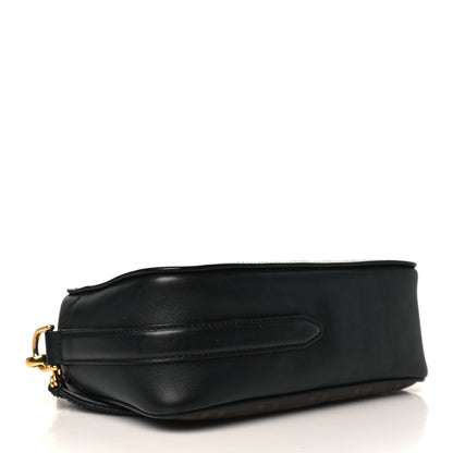 Fendi Glazed Fabric Vitello Century F is Fendi FF 1974 Stamp Patch Camera Case Mogano Panna Black 4 of 10