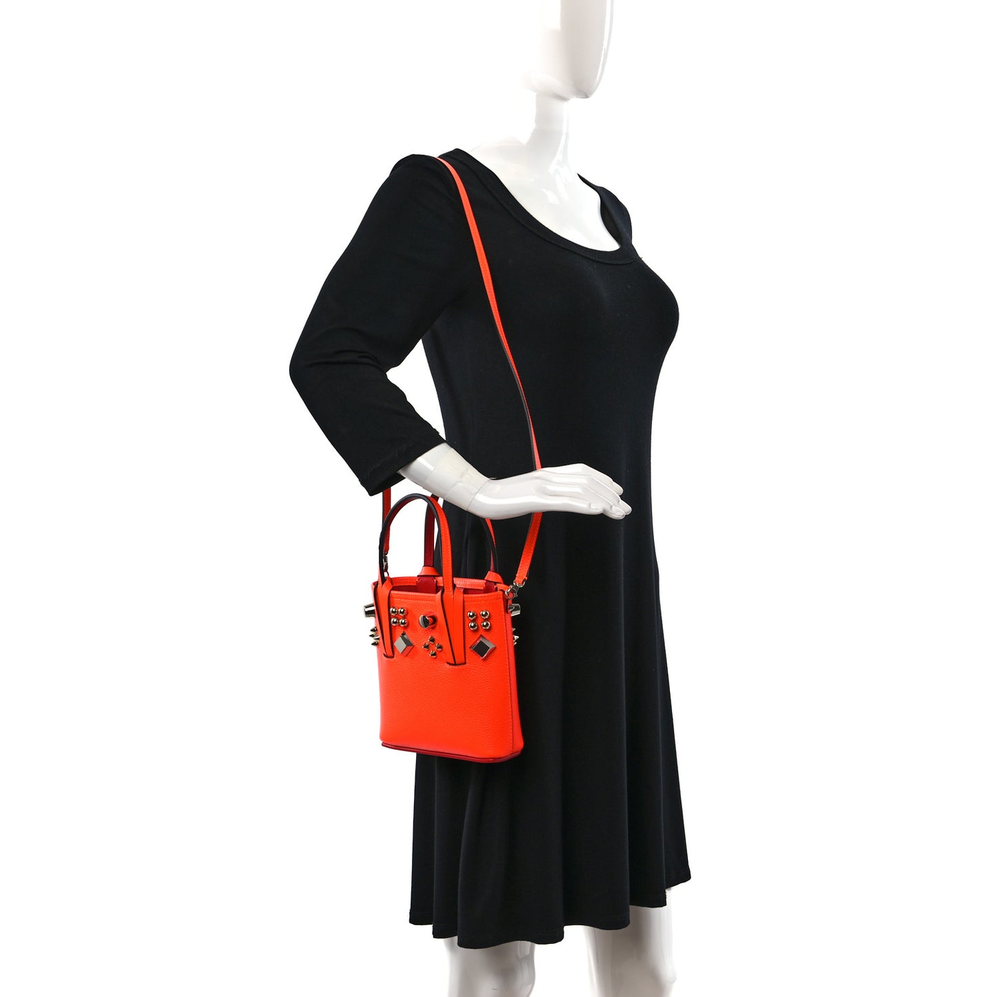 Calfskin Empire Spike Studded Mini North South Cabata Tote Sunrise Multicolor