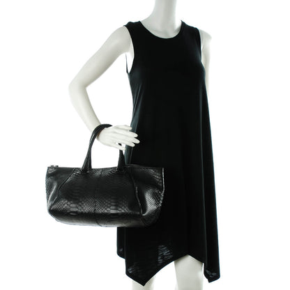 Bottega Veneta Waxed Python Tote Nero Black 2 of 8