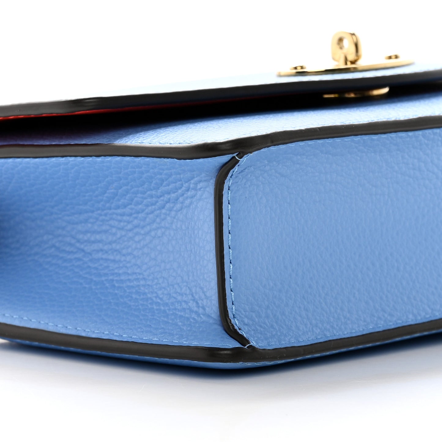 Cross Grain Calfskin Small Darley Porcelain Blue