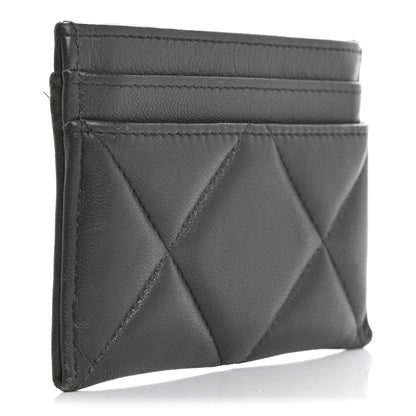 Chanel Lambskin Quilted Chanel 19 Card Holder Grey 3 of 16