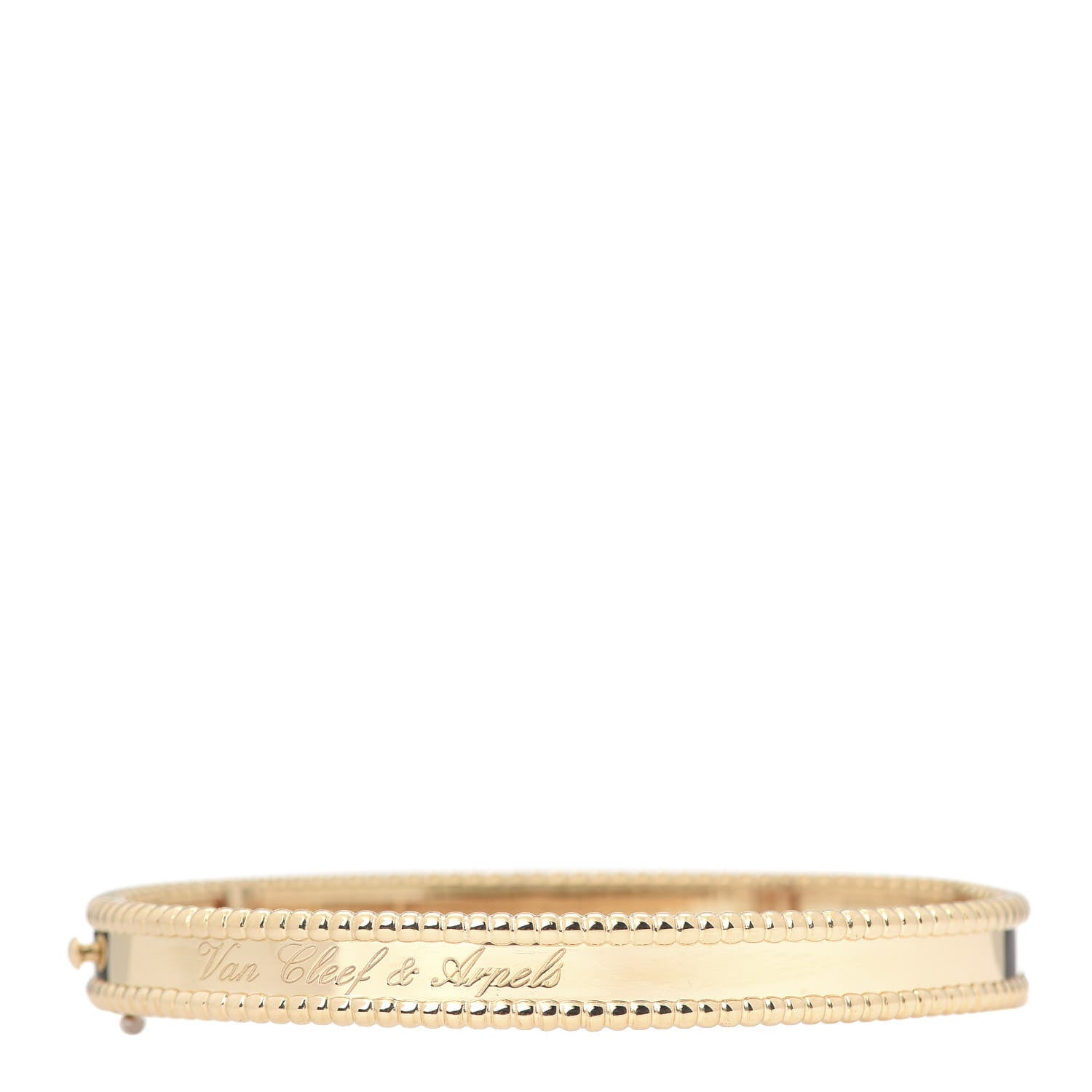 Van Cleef & Arpels 18K Yellow Gold Perlee Signature Bangle Bracelet L 1 of 5