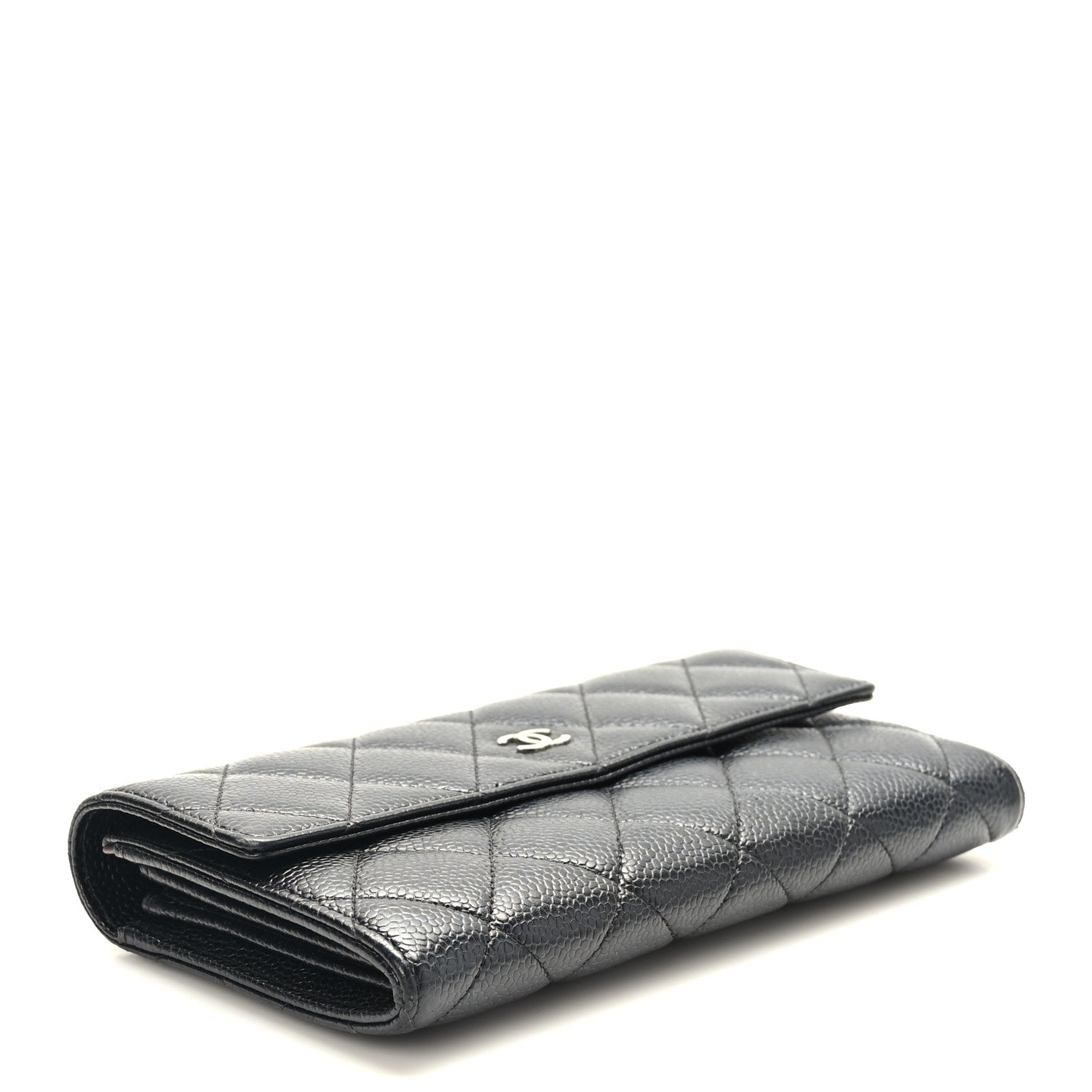 Chanel Caviar Quilted Large Gusset Flap Wallet Black 4 of 7