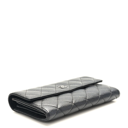 Chanel Caviar Quilted Large Gusset Flap Wallet Black 4 of 7