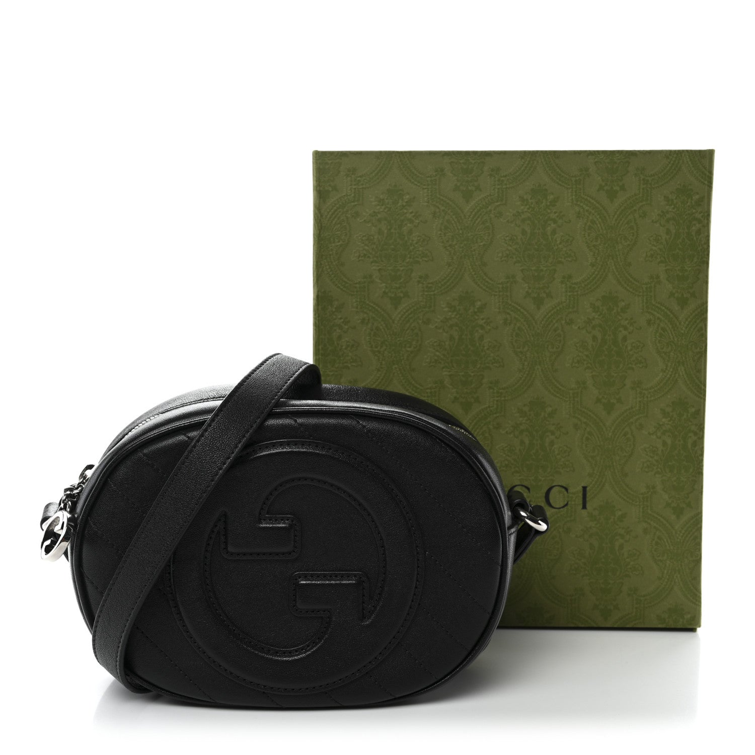 Gucci Sakai Be Green Calfskin Diagonal Stitched Mini Blondie