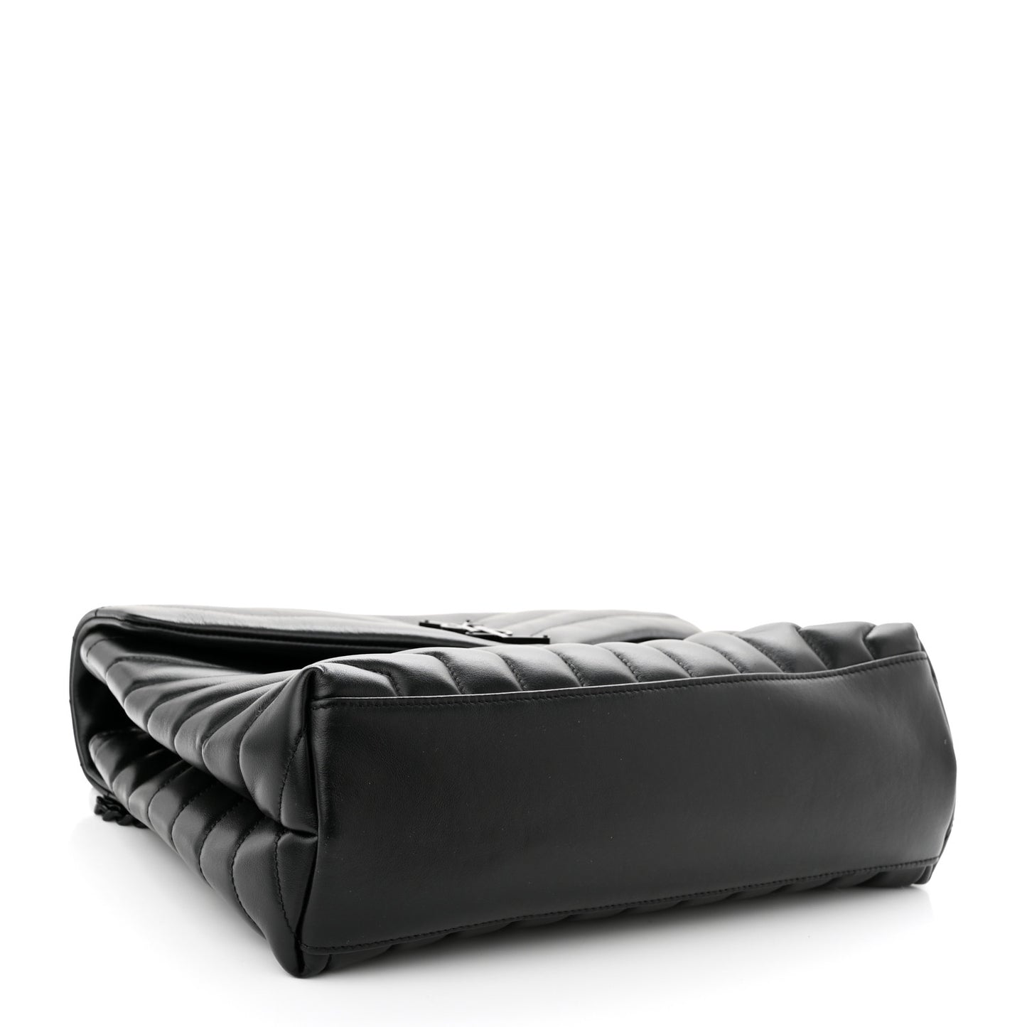 Calfskin Y Quilted Monogram Monochrome Medium Loulou Chain Satchel Black