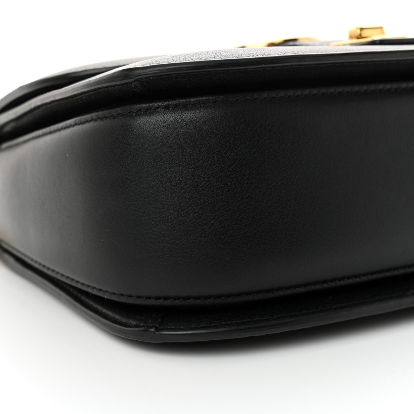 Roxy Calfskin Small Blondie Top Handle Shoulder Flap Bag Black